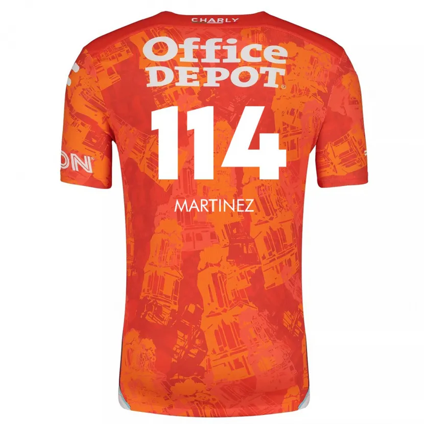 Danxen Donna Maglia Jesús Martínez #114 Arancione Bianco Kit Gara Away 2024/25 Maglietta