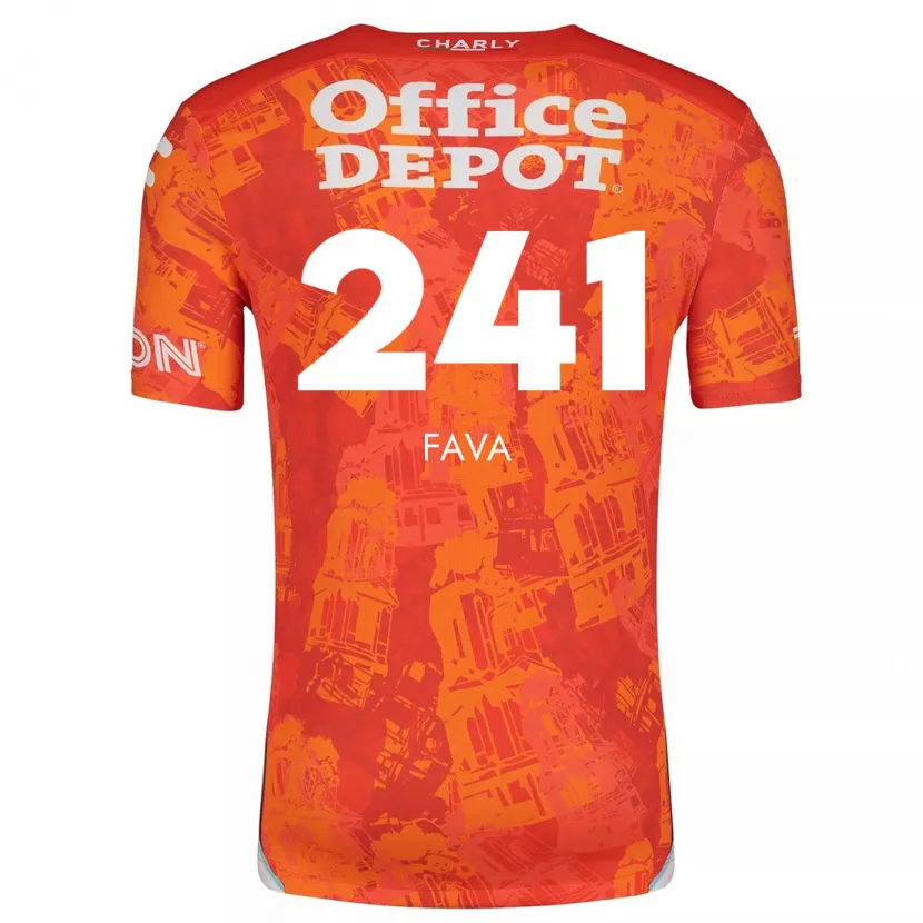 Danxen Donna Maglia Marco Fava #241 Arancione Bianco Kit Gara Away 2024/25 Maglietta