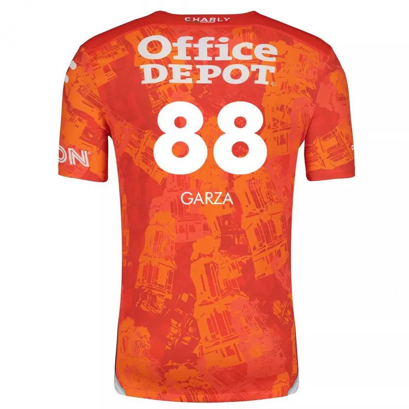 Danxen Donna Maglia Adrián Garza #88 Arancione Bianco Kit Gara Away 2024/25 Maglietta
