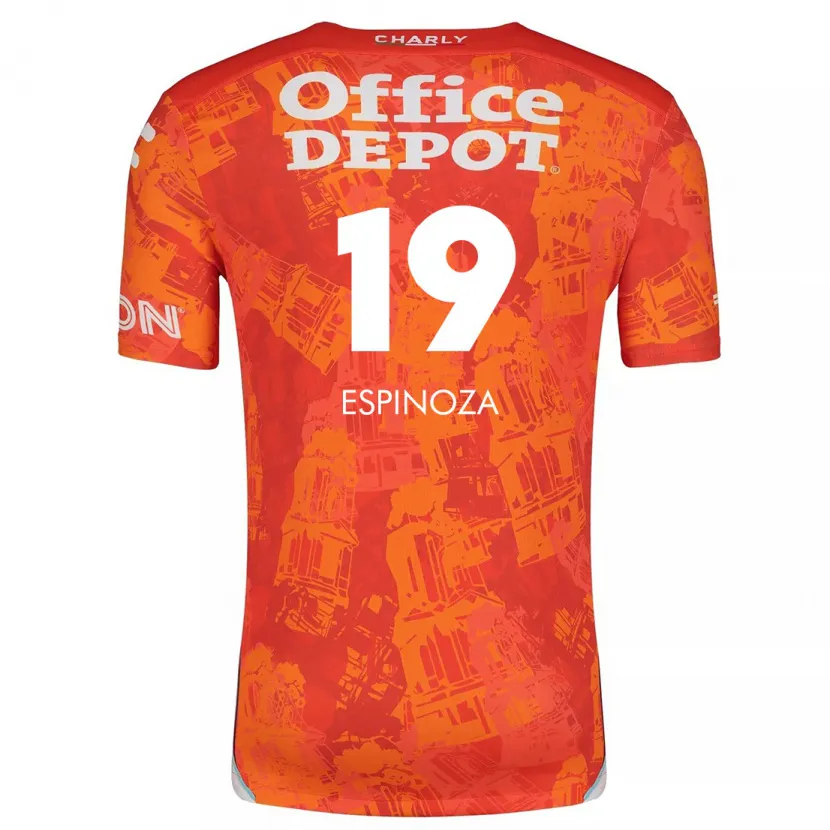 Danxen Donna Maglia Giselle Espinoza #19 Arancione Bianco Kit Gara Away 2024/25 Maglietta