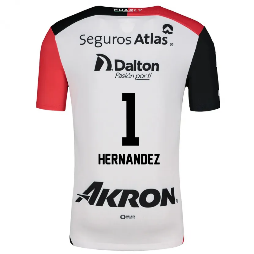 Danxen Donna Maglia José Hernández #1 Bianco Rosso Nero Kit Gara Away 2024/25 Maglietta