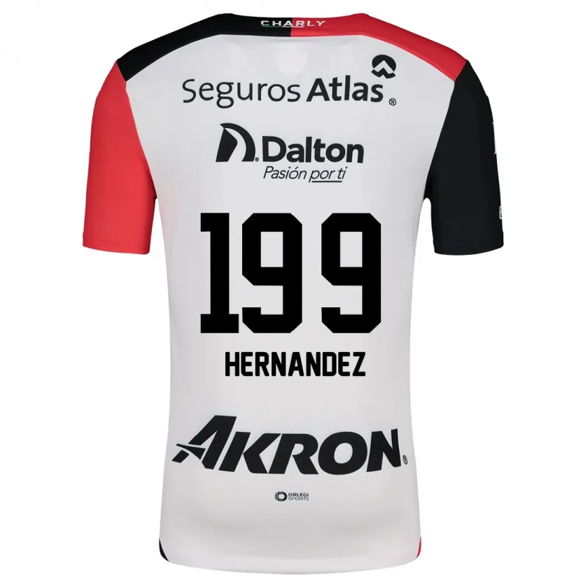 Danxen Donna Maglia Sergio Hernández #199 Bianco Rosso Nero Kit Gara Away 2024/25 Maglietta