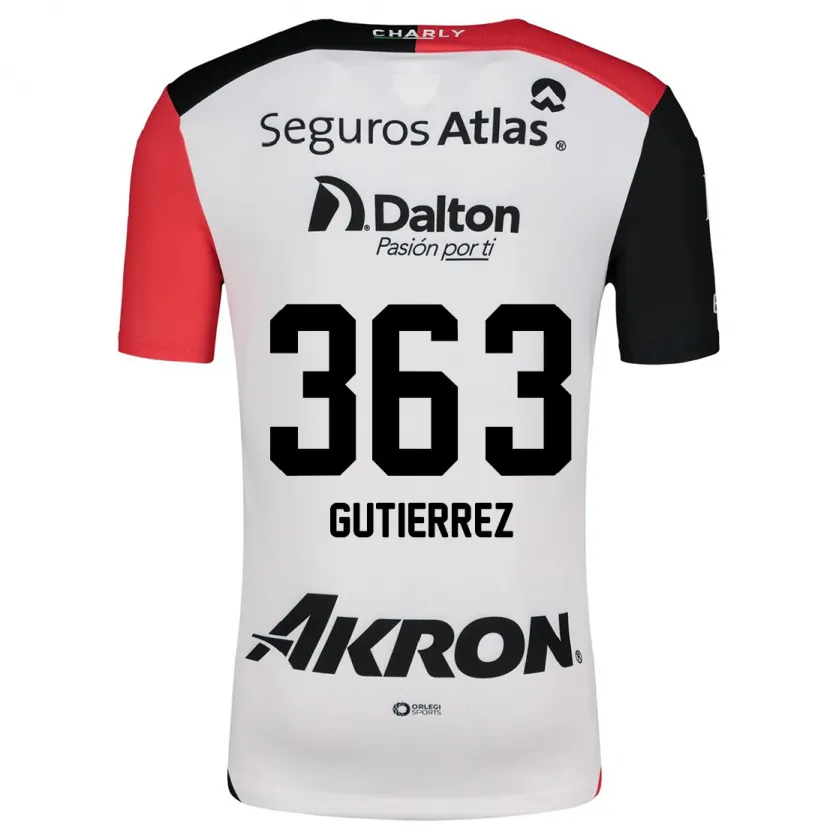 Danxen Donna Maglia Orlando Gutiérrez #363 Bianco Rosso Nero Kit Gara Away 2024/25 Maglietta