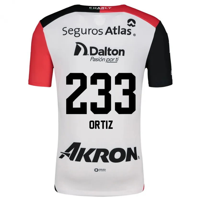 Danxen Donna Maglia Brandon Ortiz #233 Bianco Rosso Nero Kit Gara Away 2024/25 Maglietta
