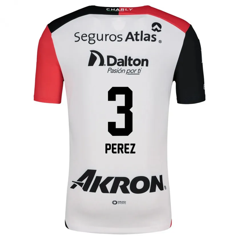 Danxen Donna Maglia María Fernanda Pérez #3 Bianco Rosso Nero Kit Gara Away 2024/25 Maglietta