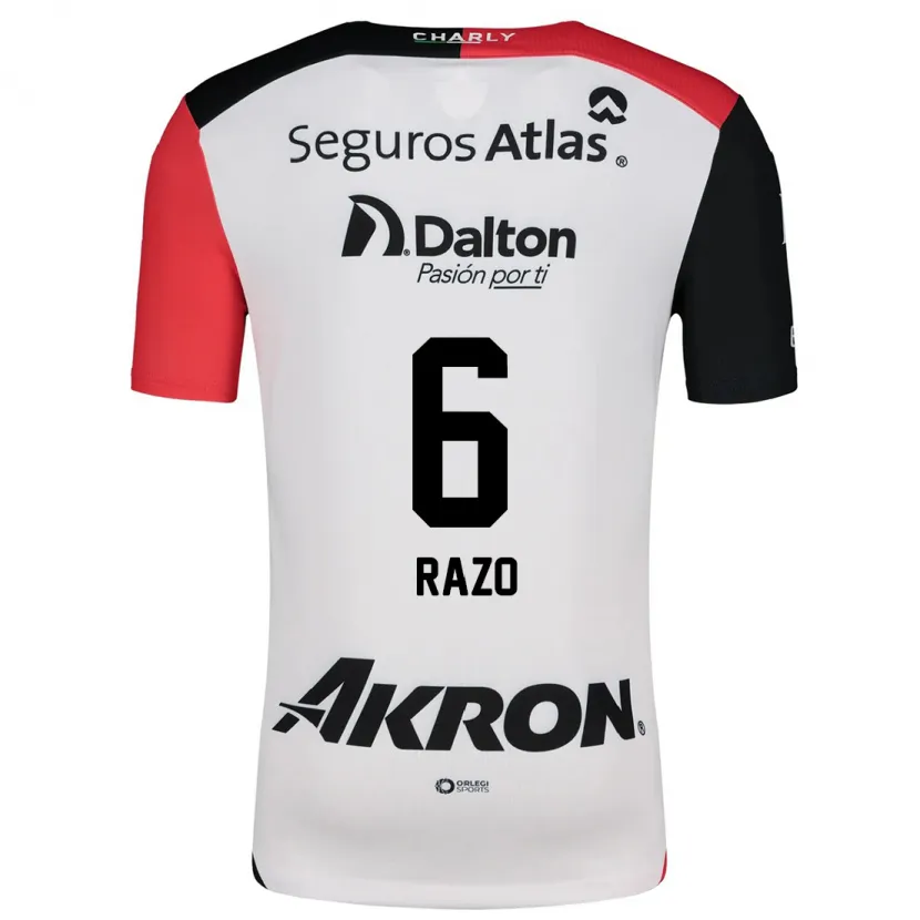 Danxen Donna Maglia Valeria Razo #6 Bianco Rosso Nero Kit Gara Away 2024/25 Maglietta