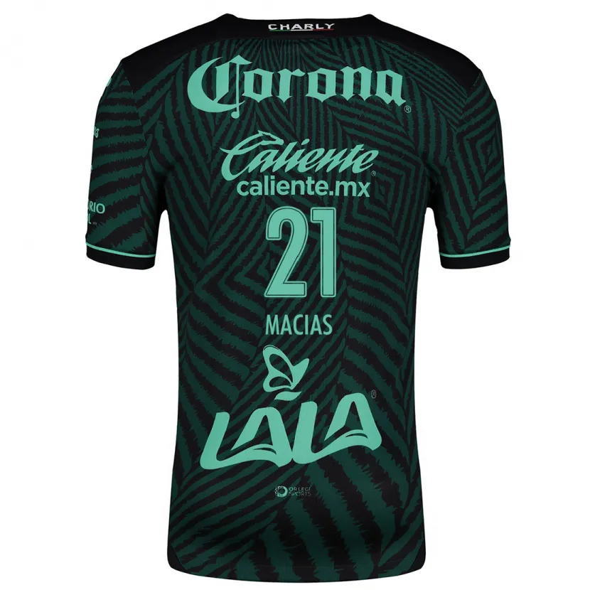 Danxen Donna Maglia José Juan Macías #21 Nero Verde Kit Gara Away 2024/25 Maglietta