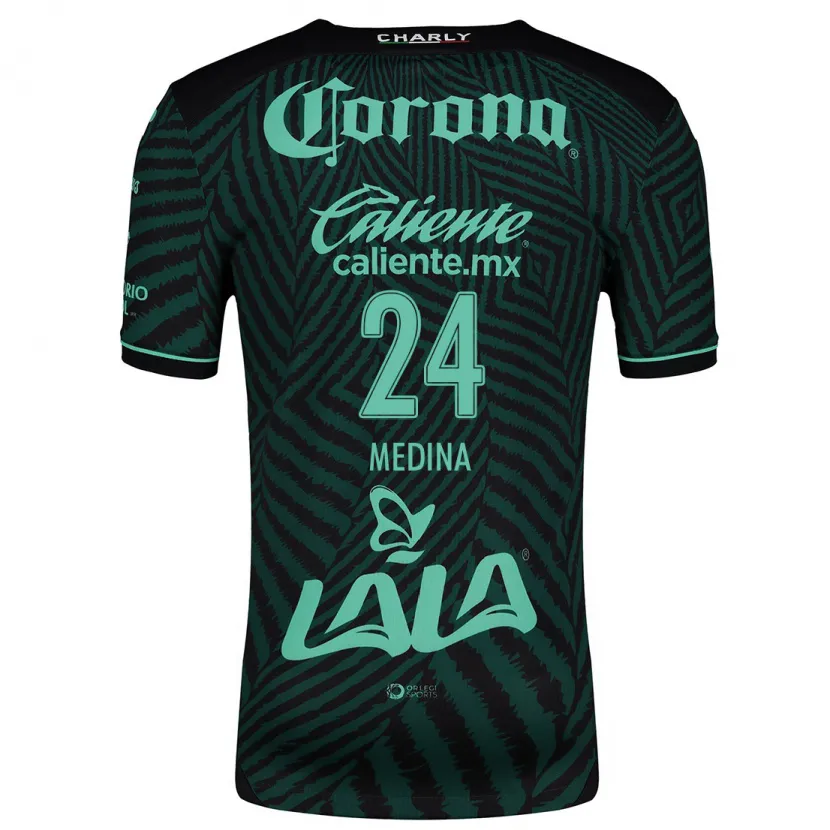 Danxen Donna Maglia Diego Medina #24 Nero Verde Kit Gara Away 2024/25 Maglietta