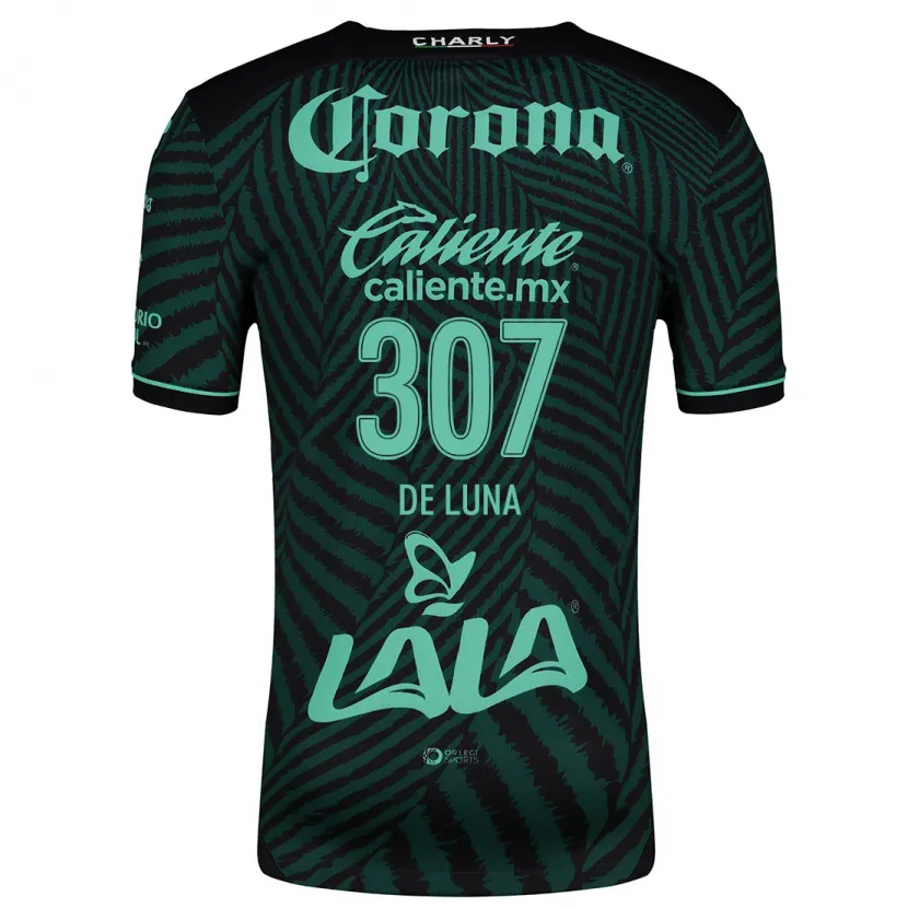 Danxen Donna Maglia Eduardo De Luna #307 Nero Verde Kit Gara Away 2024/25 Maglietta