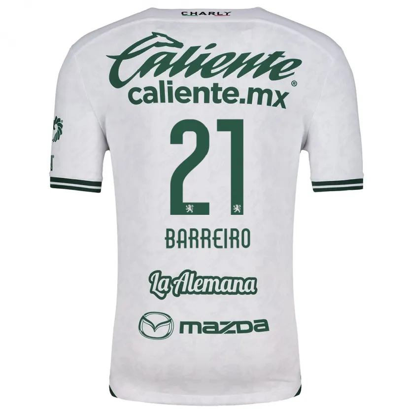 Danxen Donna Maglia Stiven Barreiro #21 Bianco Verde Kit Gara Away 2024/25 Maglietta
