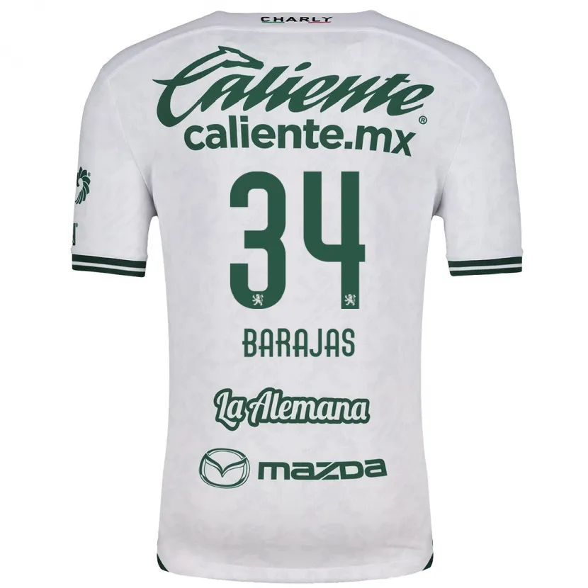Danxen Donna Maglia Víctor Barajas #34 Bianco Verde Kit Gara Away 2024/25 Maglietta