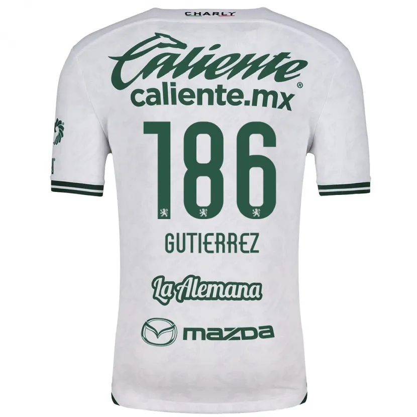 Danxen Donna Maglia Alan Gutiérrez #186 Bianco Verde Kit Gara Away 2024/25 Maglietta