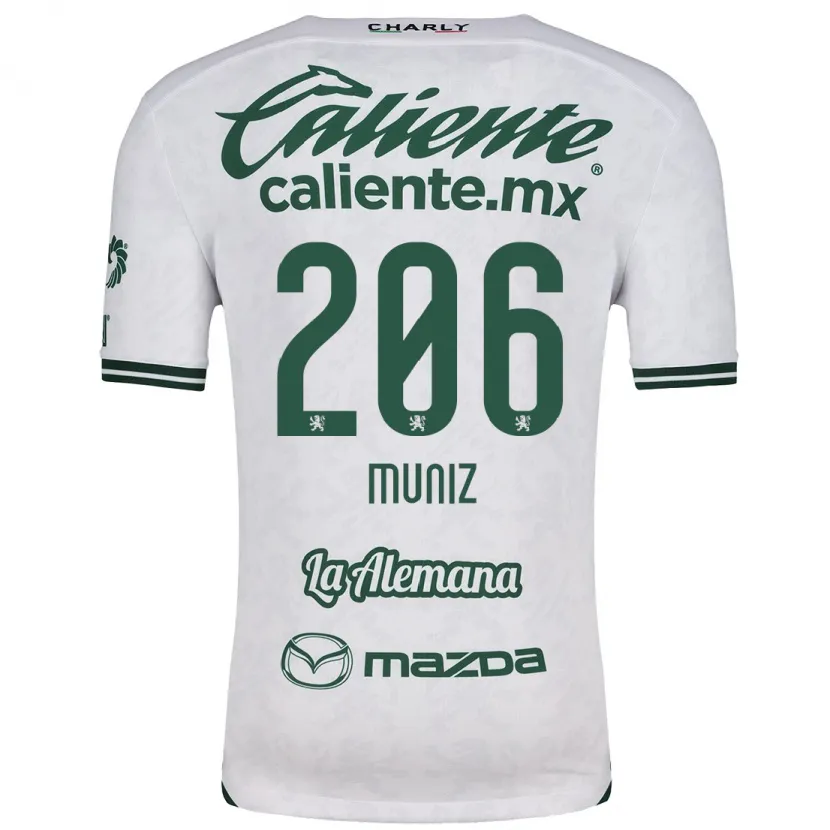 Danxen Donna Maglia Isaác Muñíz #206 Bianco Verde Kit Gara Away 2024/25 Maglietta