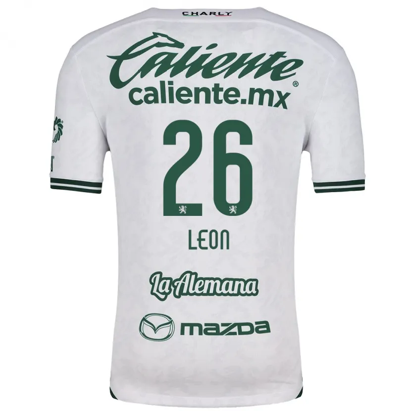 Danxen Donna Maglia Armando León #26 Bianco Verde Kit Gara Away 2024/25 Maglietta