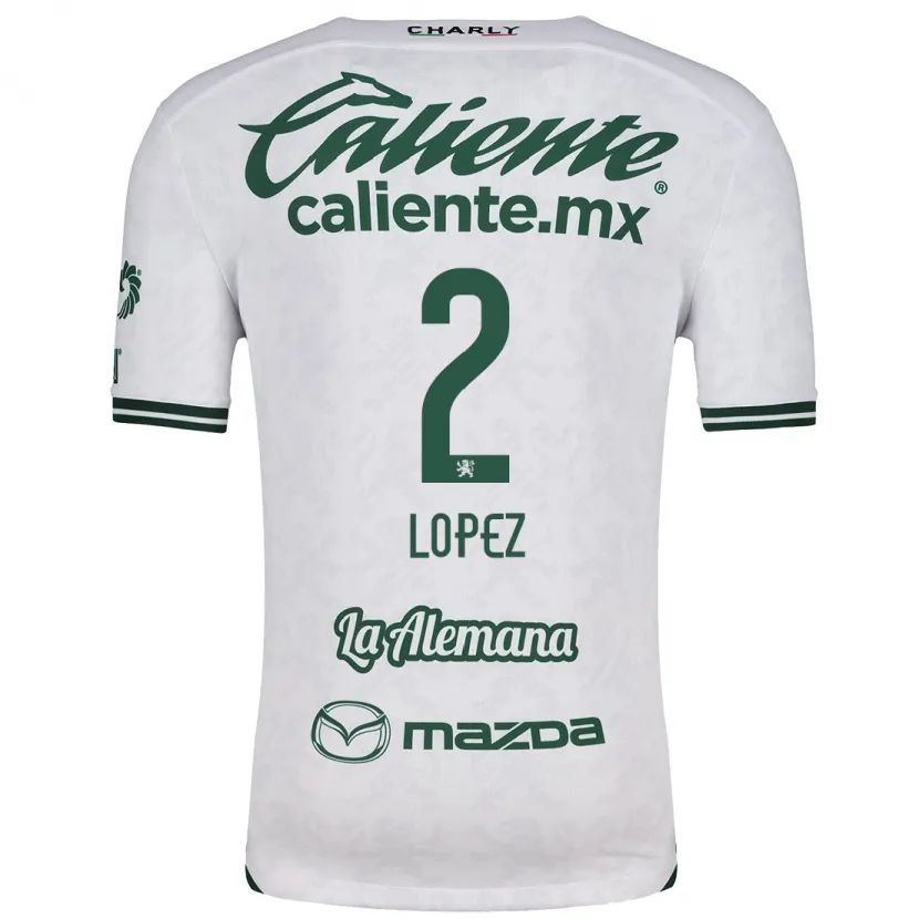 Danxen Donna Maglia Vanessa López #2 Bianco Verde Kit Gara Away 2024/25 Maglietta