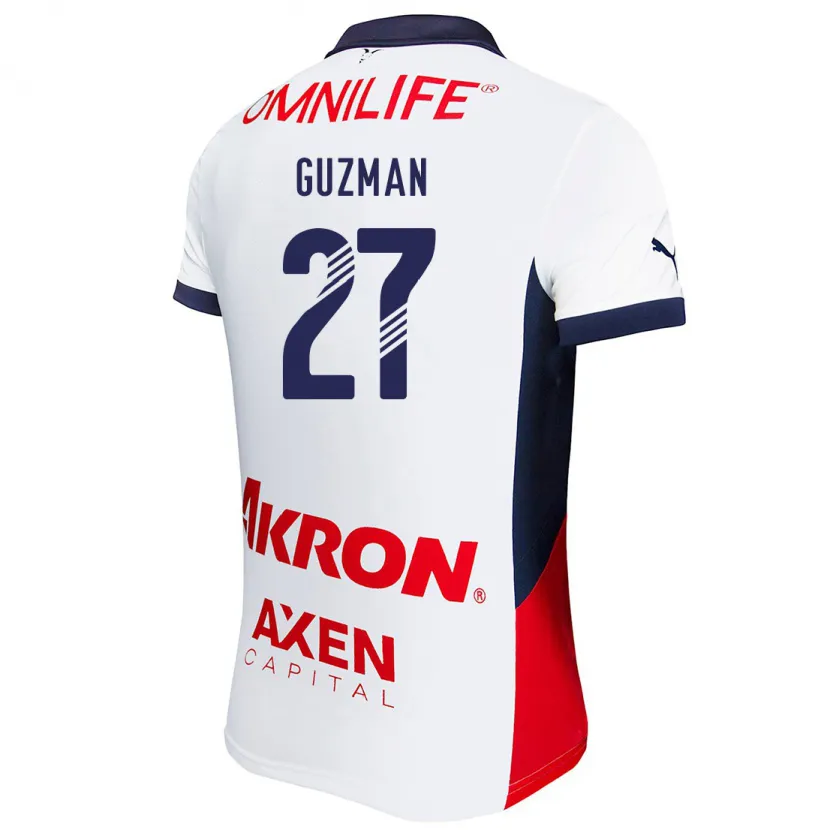 Danxen Donna Maglia Kinberly Guzmán #27 Bianco Rosso Blu Kit Gara Away 2024/25 Maglietta