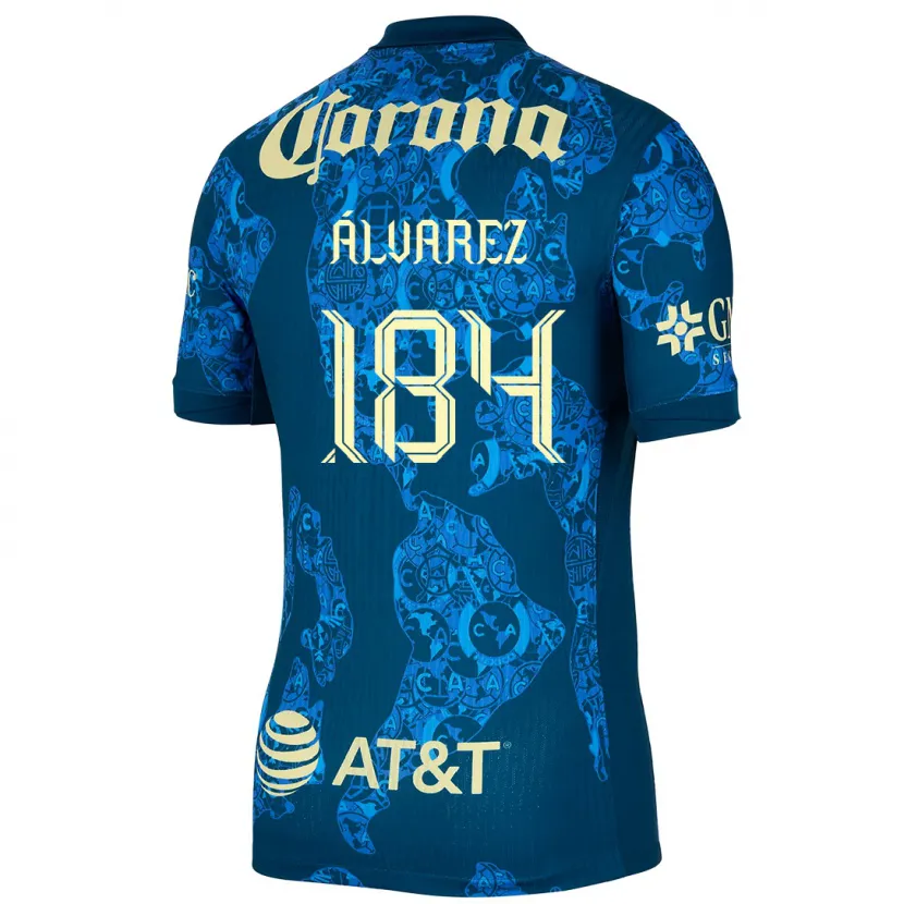 Danxen Donna Maglia Antonio Álvarez #184 Blu Giallo Kit Gara Away 2024/25 Maglietta
