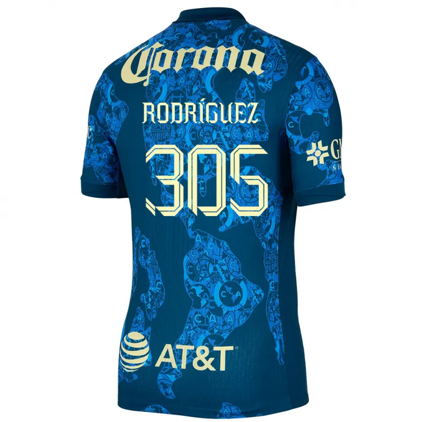 Danxen Donna Maglia Bryan Rodríguez #305 Blu Giallo Kit Gara Away 2024/25 Maglietta