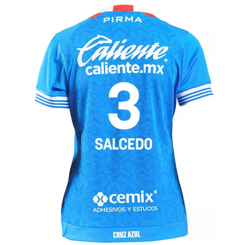 Danxen Bambino Maglia Carlos Salcedo #3 Cielo Blu Kit Gara Home 2024/25 Maglietta