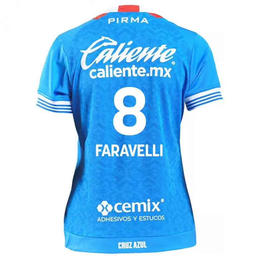 Danxen Bambino Maglia Lorenzo Faravelli #8 Cielo Blu Kit Gara Home 2024/25 Maglietta