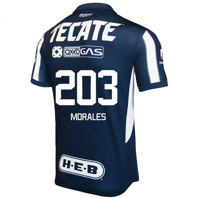 Danxen Bambino Maglia Alejandro Morales #203 Blu Rosso Bianco Kit Gara Home 2024/25 Maglietta