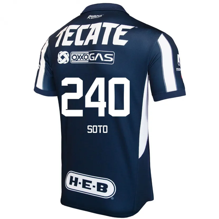 Danxen Bambino Maglia Óscar Soto #240 Blu Rosso Bianco Kit Gara Home 2024/25 Maglietta