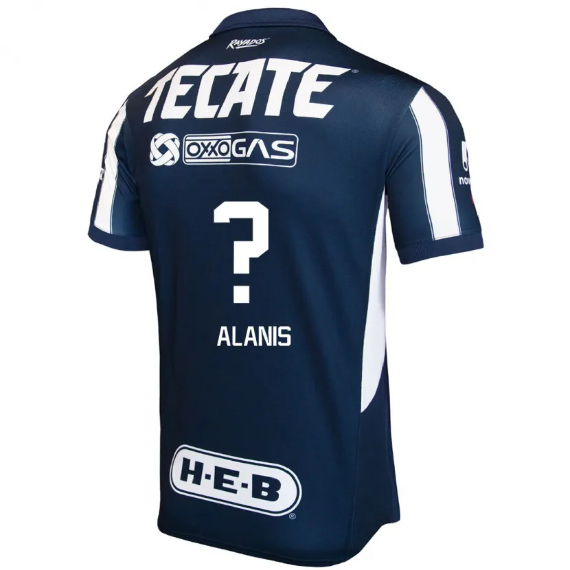 Danxen Bambino Maglia Brian Alanís #0 Blu Rosso Bianco Kit Gara Home 2024/25 Maglietta