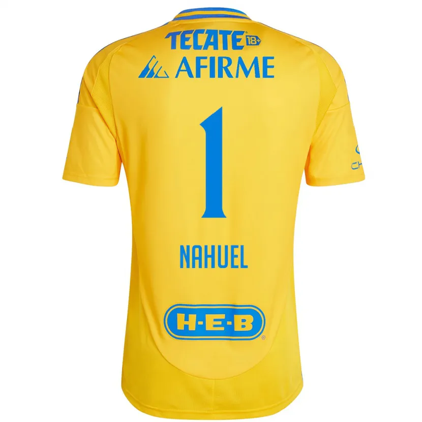 Danxen Bambino Maglia Nahuel Guzmán #1 Oro Giallo Kit Gara Home 2024/25 Maglietta