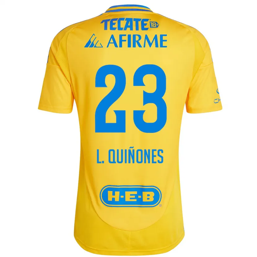 Danxen Bambino Maglia Luis Quiñones #23 Oro Giallo Kit Gara Home 2024/25 Maglietta
