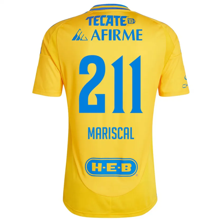 Danxen Bambino Maglia Kevin Mariscal #211 Oro Giallo Kit Gara Home 2024/25 Maglietta