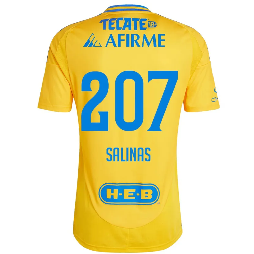 Danxen Bambino Maglia Marcelo Salinas #207 Oro Giallo Kit Gara Home 2024/25 Maglietta