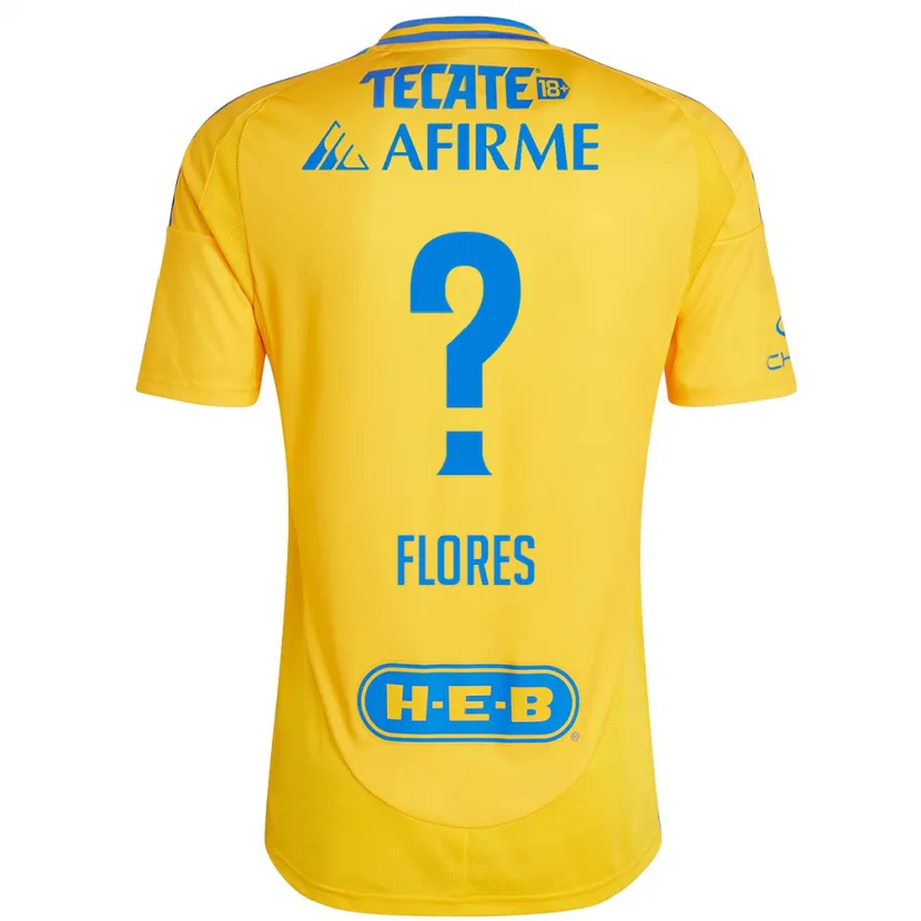 Danxen Bambino Maglia Hernán Flores #0 Oro Giallo Kit Gara Home 2024/25 Maglietta