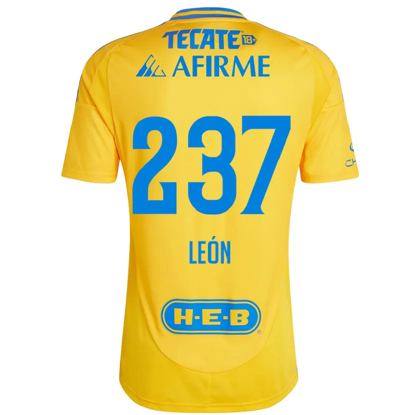 Danxen Bambino Maglia Gabriel León #237 Oro Giallo Kit Gara Home 2024/25 Maglietta