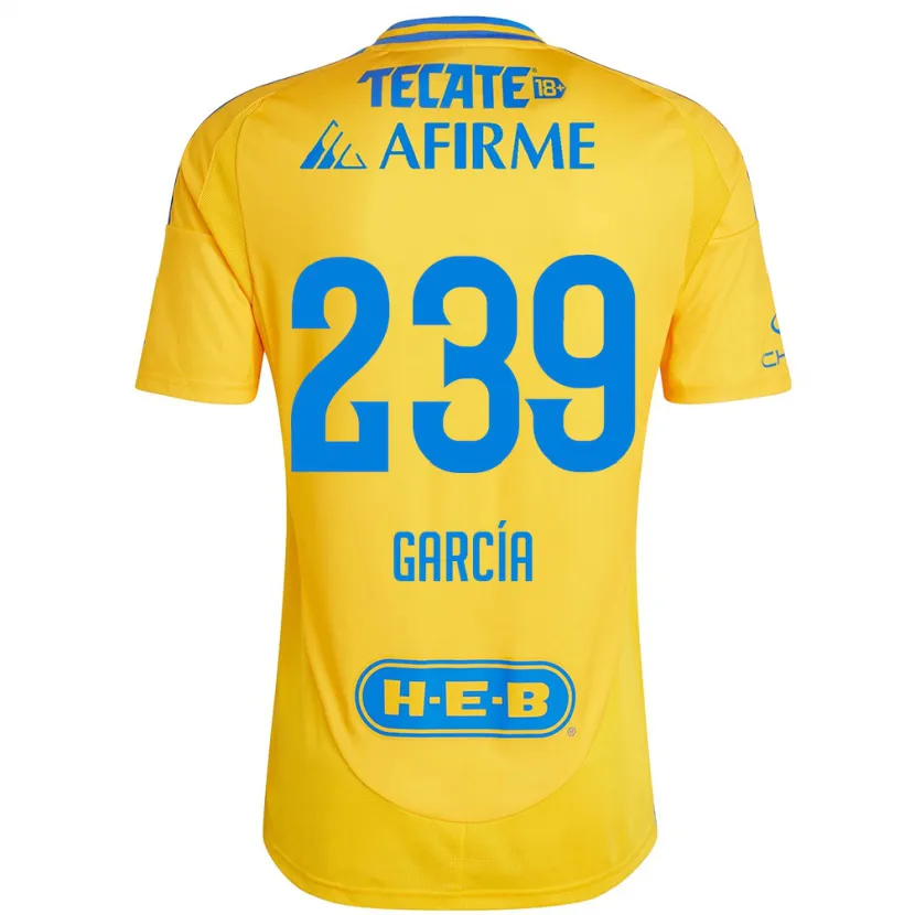 Danxen Bambino Maglia Diego García #239 Oro Giallo Kit Gara Home 2024/25 Maglietta
