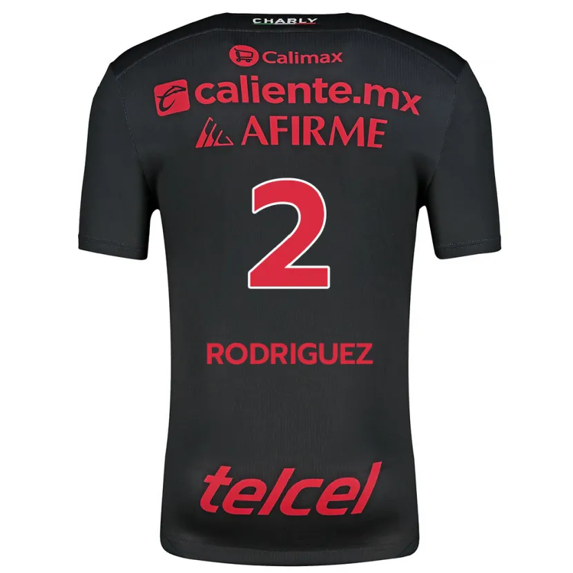 Danxen Bambino Maglia Antonio Rodríguez #2 Nero Rosso Kit Gara Home 2024/25 Maglietta