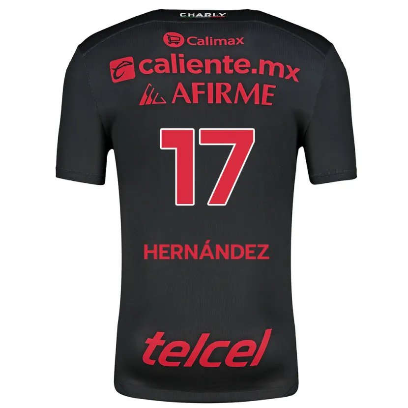 Danxen Bambino Maglia Rubén Hernández #17 Nero Rosso Kit Gara Home 2024/25 Maglietta