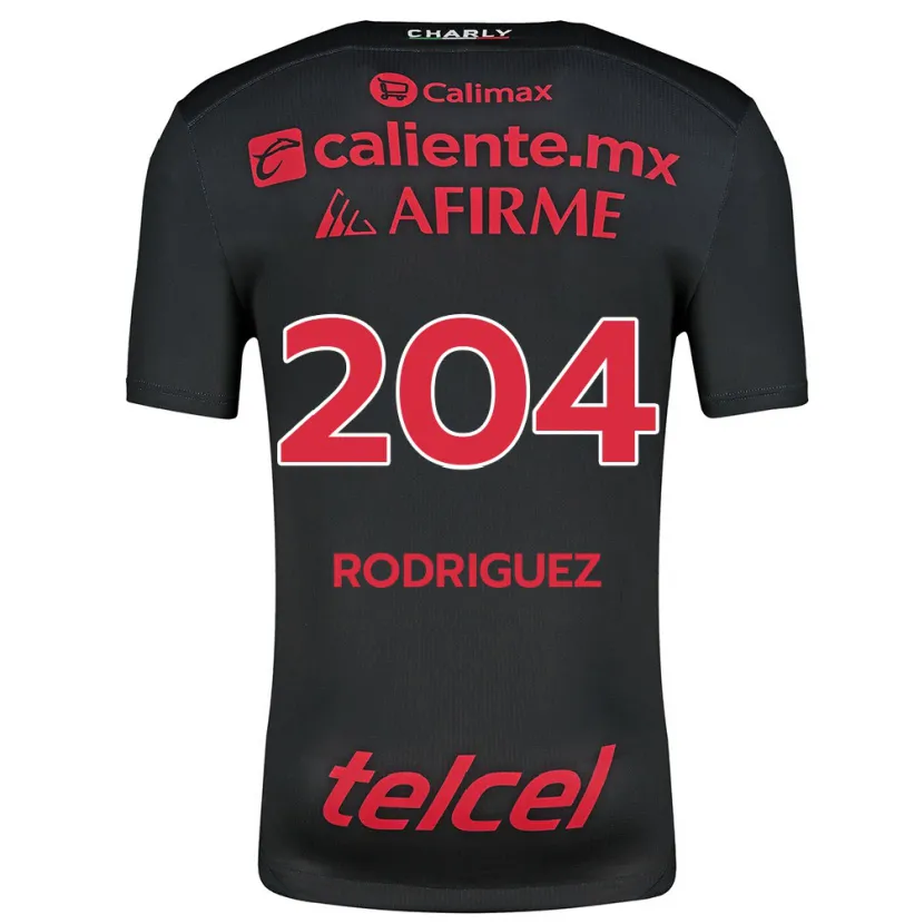 Danxen Bambino Maglia Jesús Rodríguez #204 Nero Rosso Kit Gara Home 2024/25 Maglietta