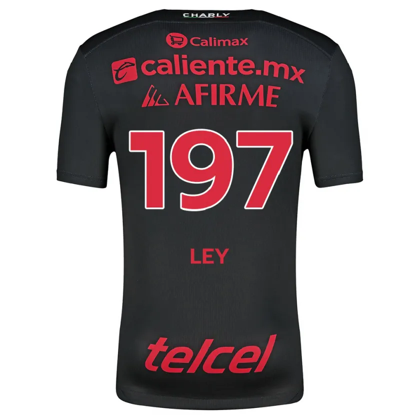 Danxen Bambino Maglia Emanuel Ley #197 Nero Rosso Kit Gara Home 2024/25 Maglietta