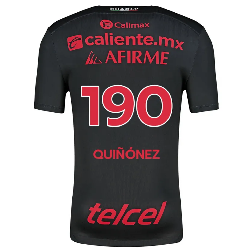 Danxen Bambino Maglia Martín Quiñónez #190 Nero Rosso Kit Gara Home 2024/25 Maglietta