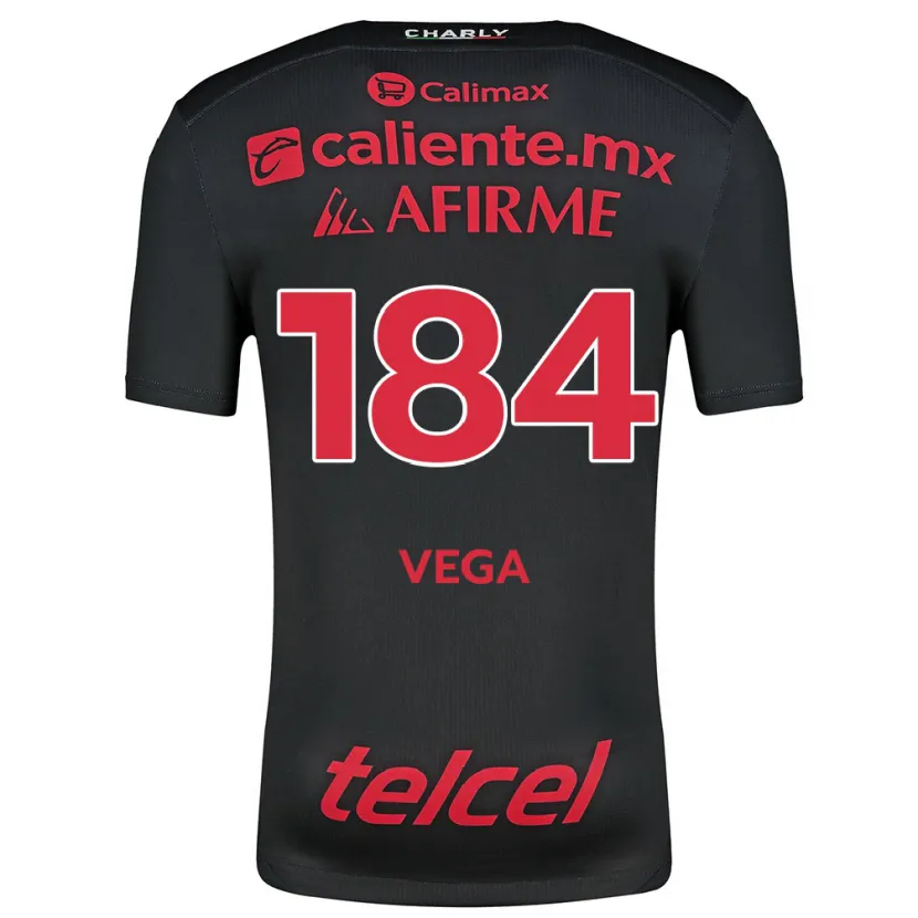 Danxen Bambino Maglia Daniel Vega #184 Nero Rosso Kit Gara Home 2024/25 Maglietta