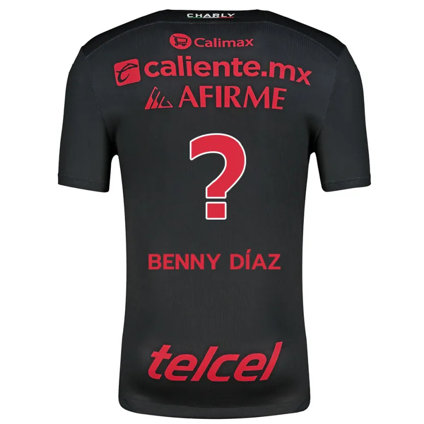 Danxen Bambino Maglia Benny Díaz #0 Nero Rosso Kit Gara Home 2024/25 Maglietta