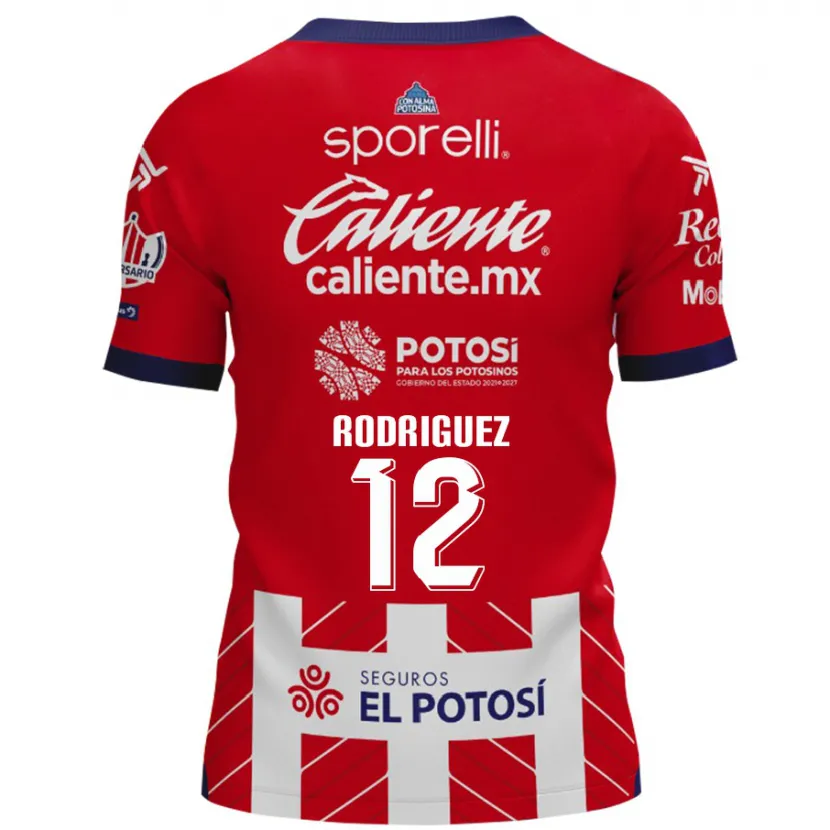Danxen Bambino Maglia David Rodríguez #12 Rosso Bianco Kit Gara Home 2024/25 Maglietta