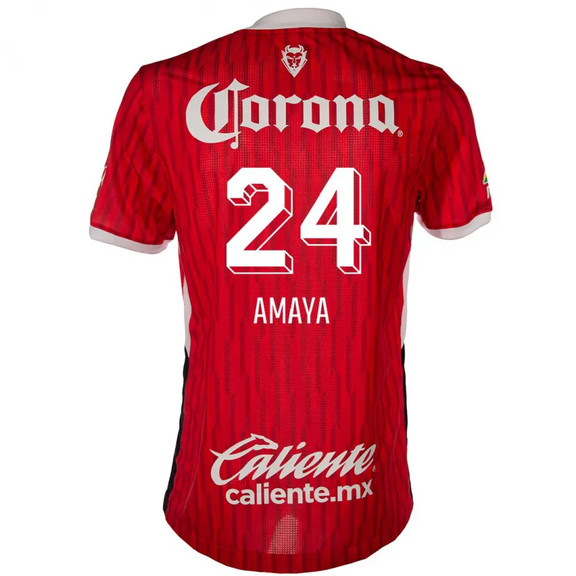 Danxen Bambino Maglia Frankie Amaya #24 Rosso Bianco Kit Gara Home 2024/25 Maglietta
