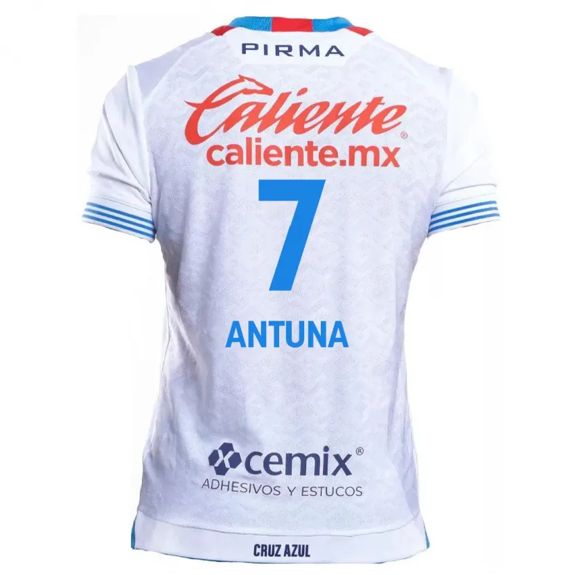 Danxen Bambino Maglia Uriel Antuna #7 Bianco Blu Kit Gara Away 2024/25 Maglietta