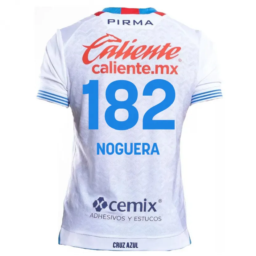 Danxen Bambino Maglia Heldrich Noguera #182 Bianco Blu Kit Gara Away 2024/25 Maglietta