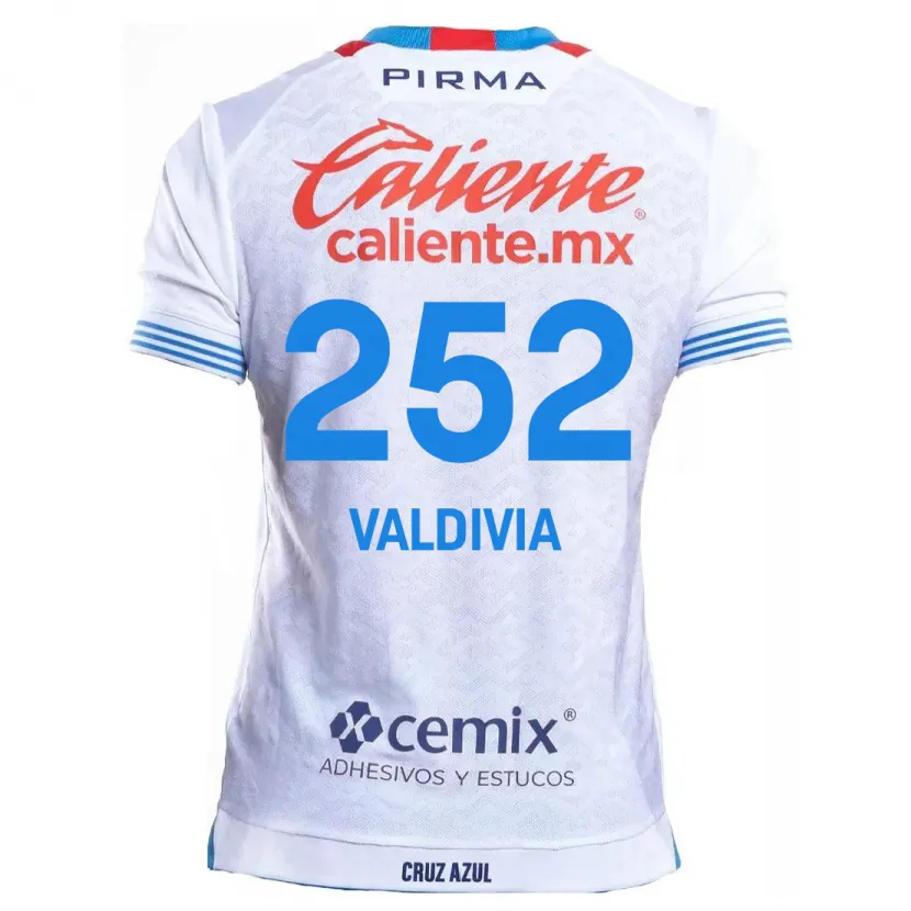 Danxen Bambino Maglia Christian Valdivia #252 Bianco Blu Kit Gara Away 2024/25 Maglietta