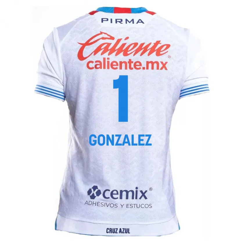 Danxen Bambino Maglia Itzayana Gonzalez #1 Bianco Blu Kit Gara Away 2024/25 Maglietta