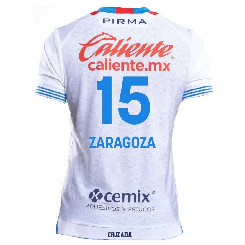 Danxen Bambino Maglia Nancy Zaragoza #15 Bianco Blu Kit Gara Away 2024/25 Maglietta
