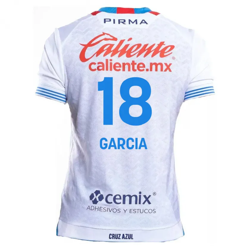 Danxen Bambino Maglia Diana Garcia #18 Bianco Blu Kit Gara Away 2024/25 Maglietta