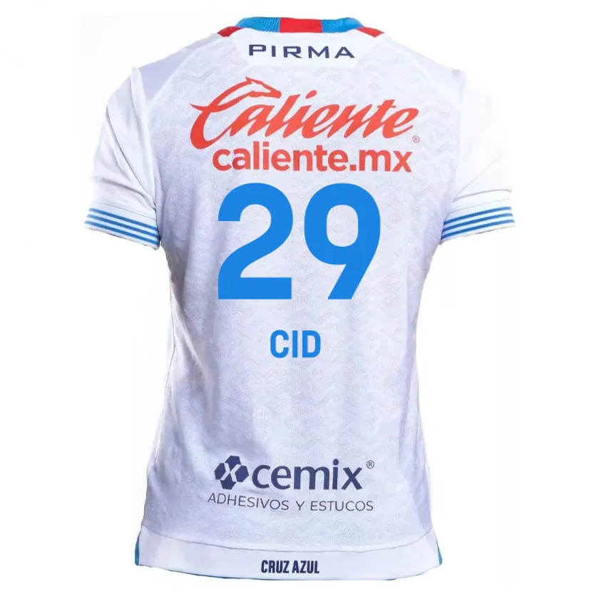 Danxen Bambino Maglia Claudia Cid #29 Bianco Blu Kit Gara Away 2024/25 Maglietta